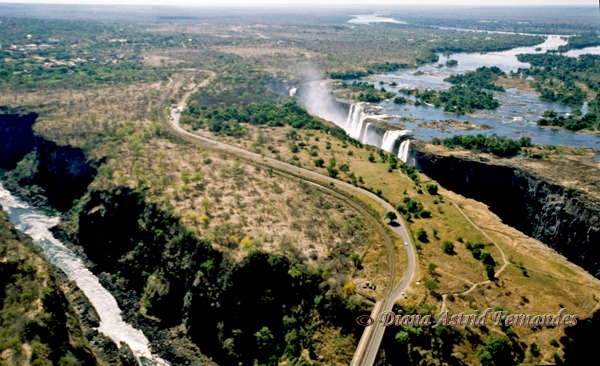 Aerial-view-of-Victoria-Falls-with-arterial-road
